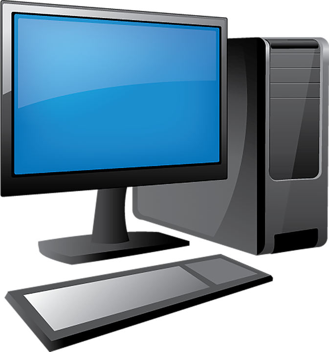 Computer Png Isolated File (gray, black, teal)