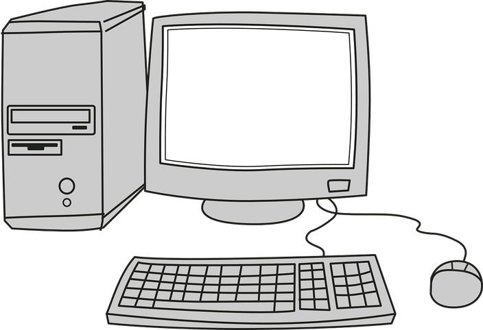 Computer Png Picture (silver, black, white)