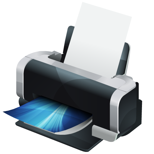 Computer Printer Transparent Background (lavender, black)