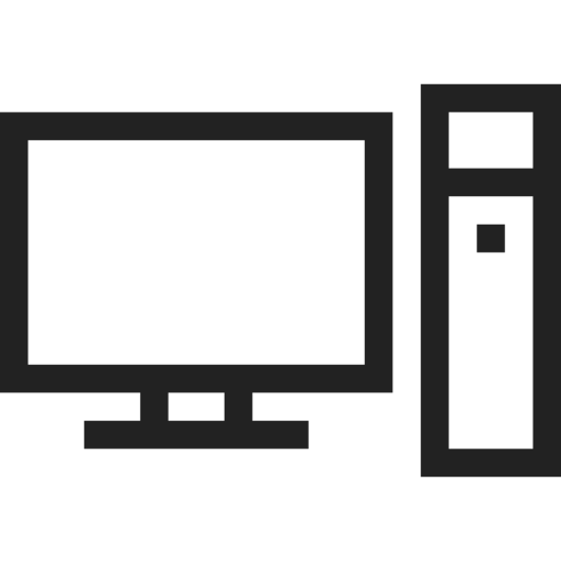 Computer Desktop Monitor Pc Screen Device Free Png Icon (black)