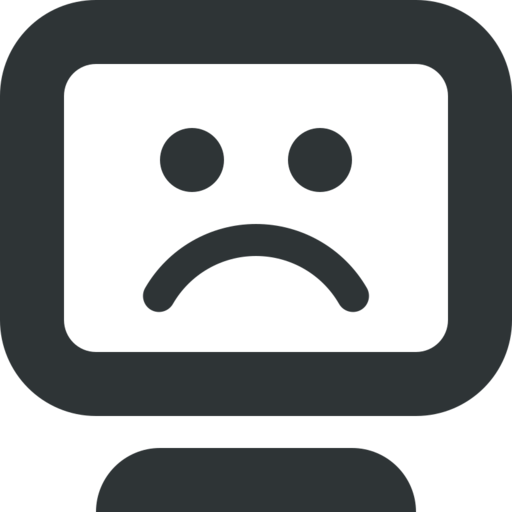 Computer Fail Free Png Icon (black)