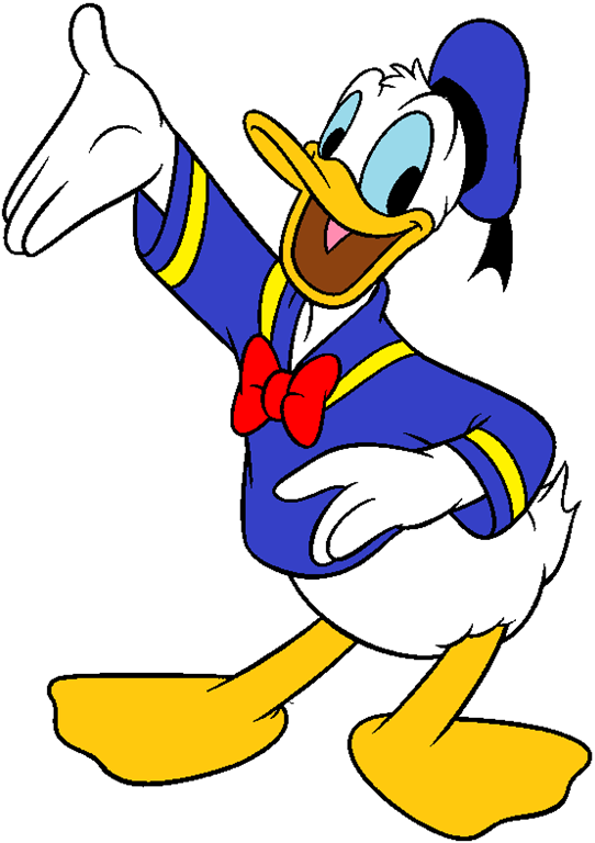 Donald Duck Transparent Background (gold, indigo, white, red, black)