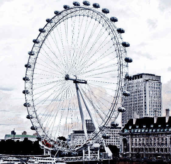 London Eye Png File (black, silver, gray)