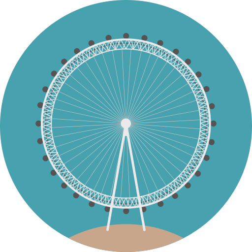 London Eye Png File (black, gray, silver)