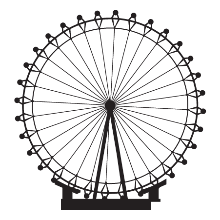 London Eye Transparent Png (black, gray, white)