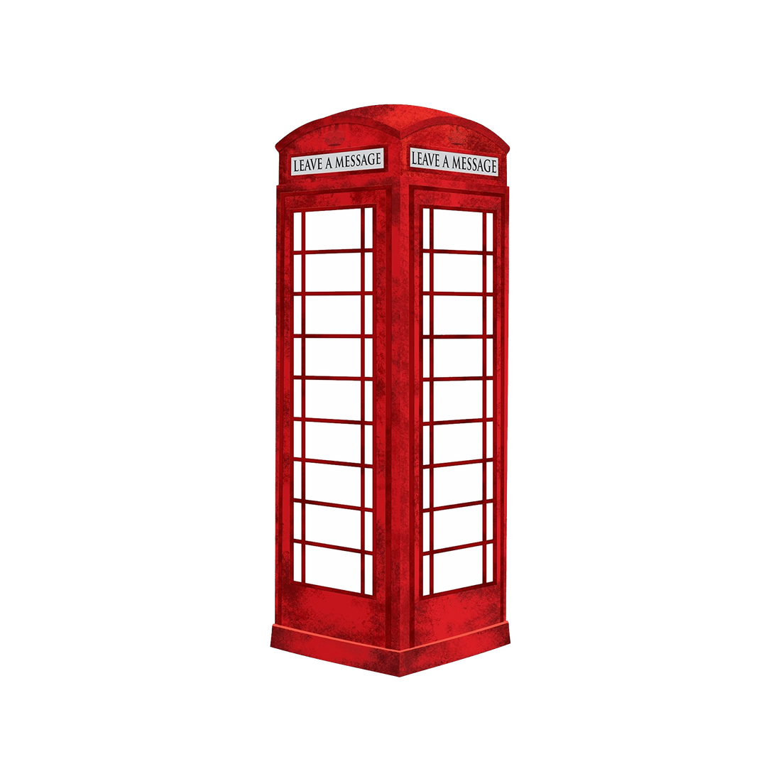 London Phone Booth No Background (black, white, silver)