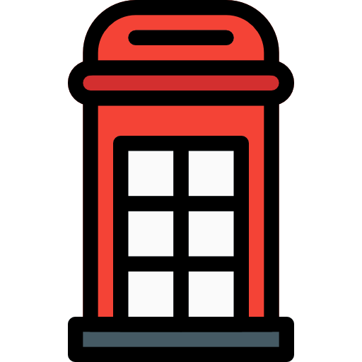 London Phone Booth Png Cutout (chocolate, black, white, silver)