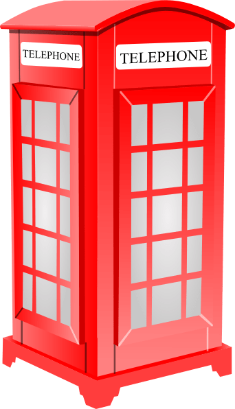 London Phone Booth (chocolate, gray, white, red, salmon)