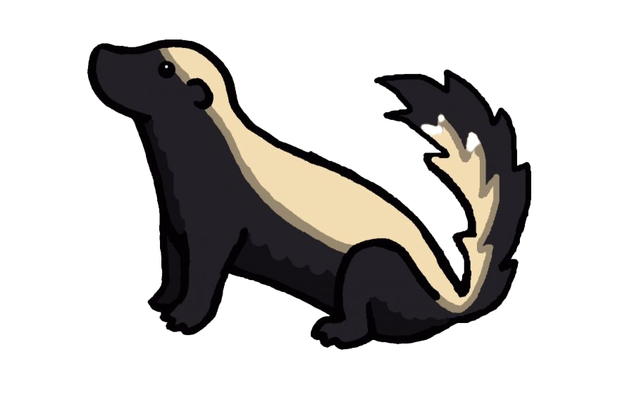 Honey Badger Png Image (black, pink, white)