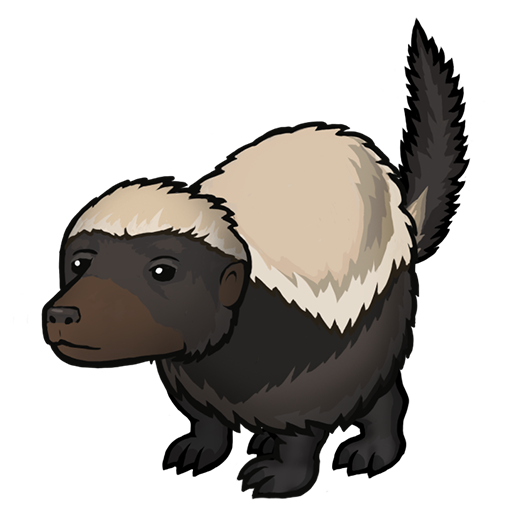 Honey Badger Png Pic (black, silver, white)