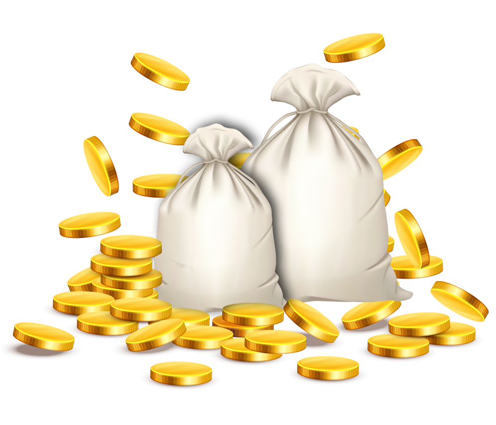 Money Bag Png Clipart (black, white)