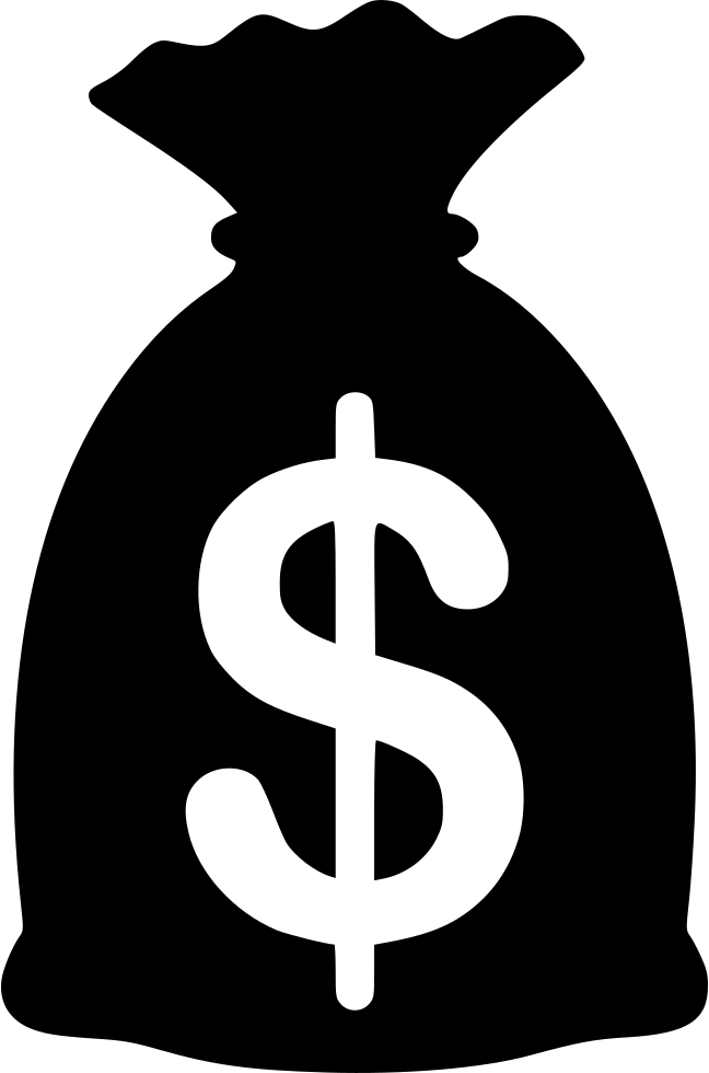 Money Bag Vector Png Image (black, white, silver)