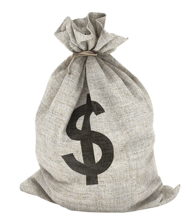 Money Bag Vector Transparent (black, silver)