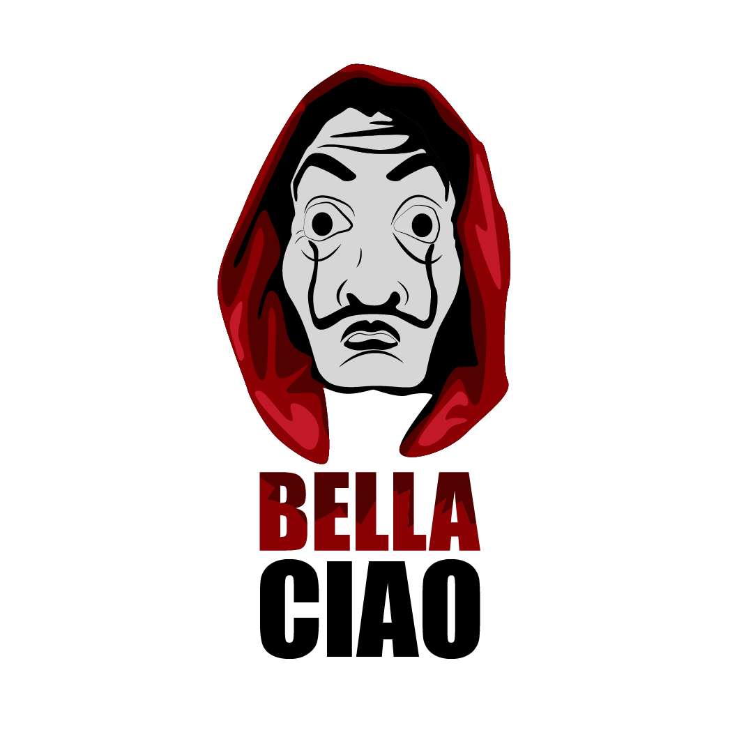 Money Heist Bella Ciao Png Image (maroon, gray, black, silver)