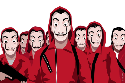 Money Heist Casa Png File (maroon, black)