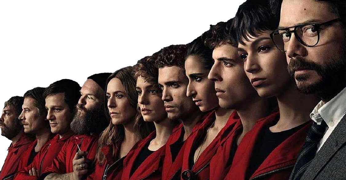 Money Heist Cast Png Photo (black)