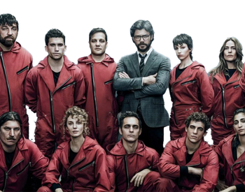 Money Heist Characters Png File (black)