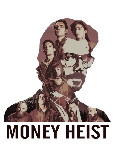 Money Heist Drawing Png (silver, black)