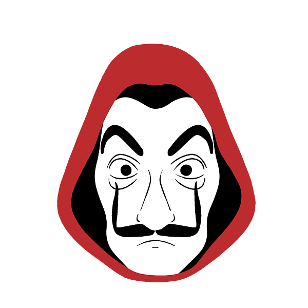 Money Heist Face Mask Png File (white, chocolate, black)