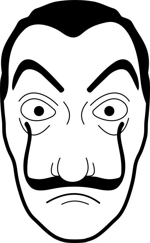 Money Heist Face Mask Png Isolated File (white, gray, lavender, black)