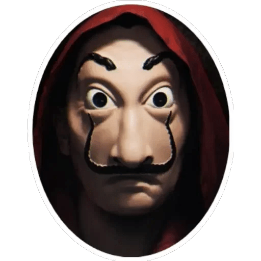 Money Heist Face Mask Png Photo (white, gray, black)