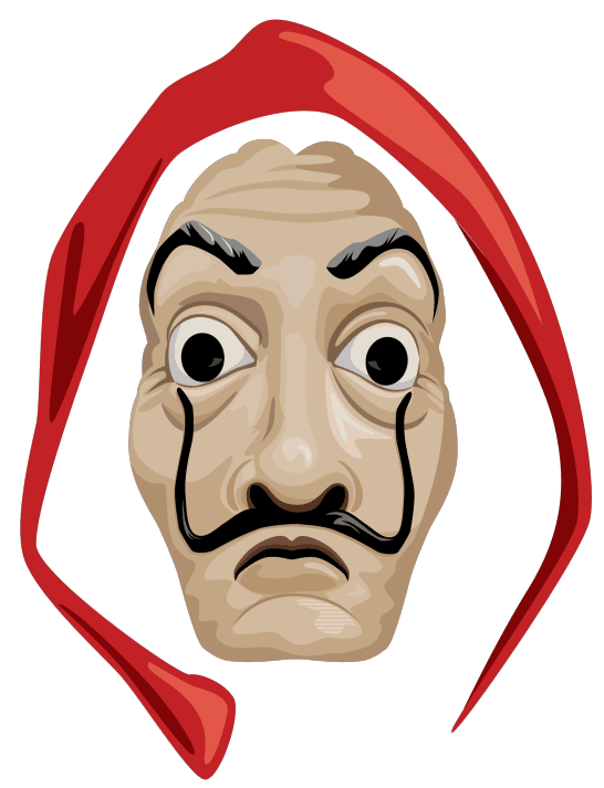 Money Heist Face Mask Png Photos (gray, chocolate, black, silver)