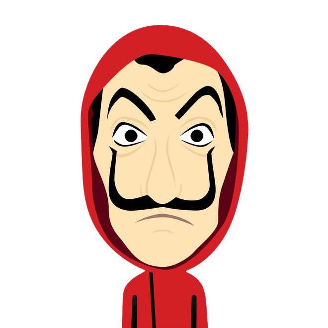 Money Heist Mask Png Photo (red, beige, pink, black)