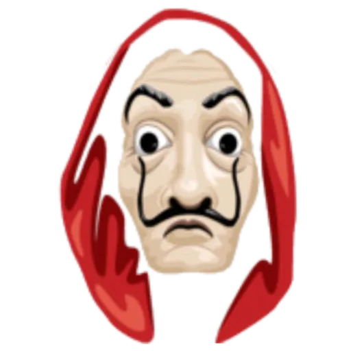 Money Heist Mask Transparent Png (white, chocolate, black)