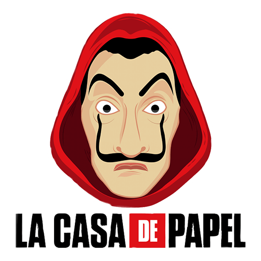 Money Heist Sticker Png Pic (red, maroon, pink, black, white)