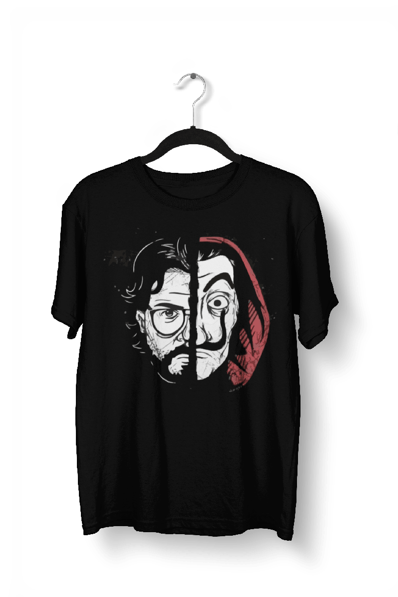 Money Heist T Shirt Png Clipart (gray, black)