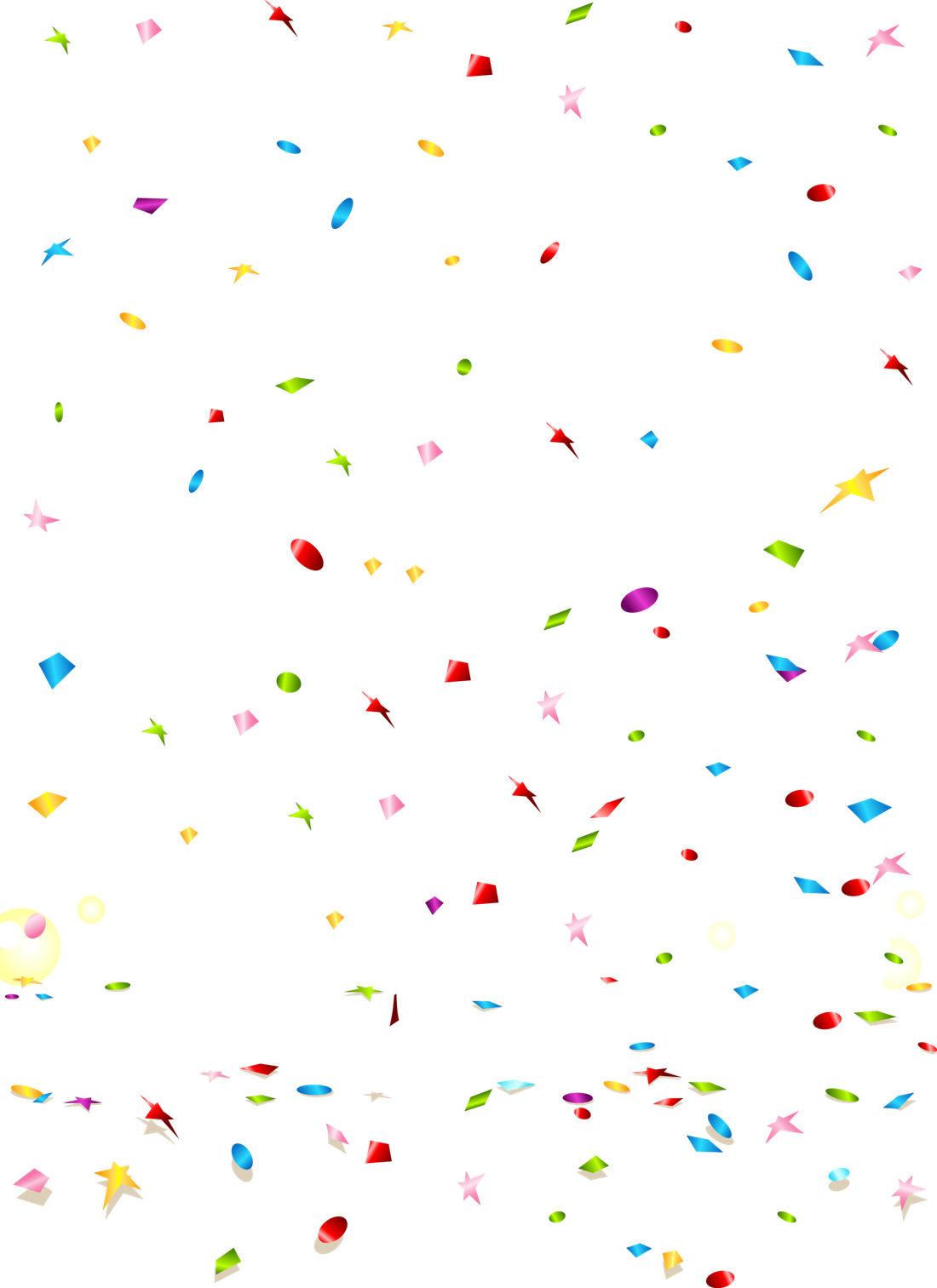 Confetti Transparent Png (black, white)