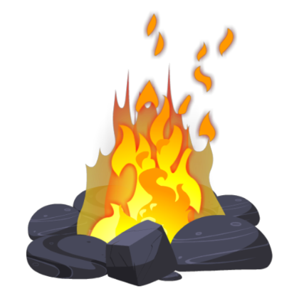 Bonfire Transparent Background (orange, black, indigo)