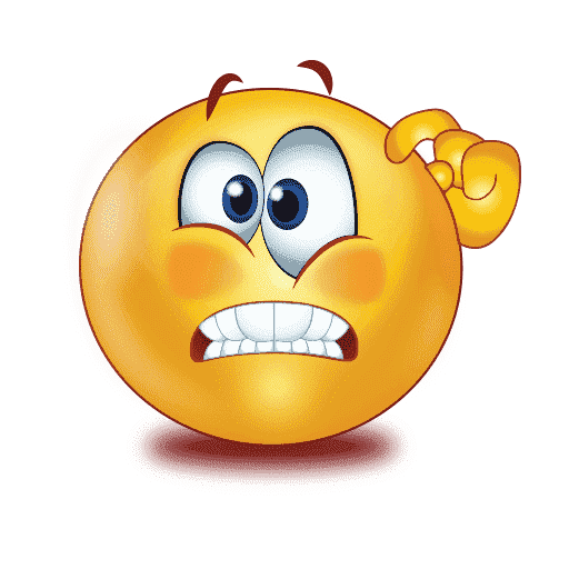 Confused Emoji Png Image (gray, white, orange, maroon)