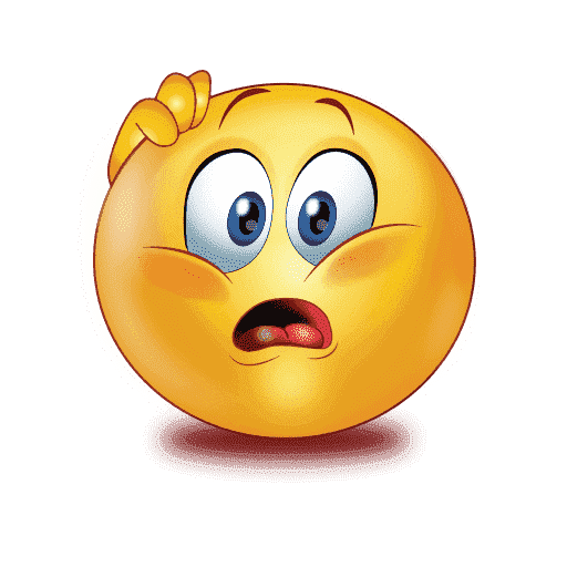 Confused Emoji Transparent Background (chocolate, gray, orange, white, maroon)