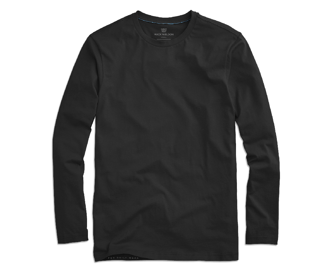 Long Sleeve Crew Neck T Shirt Png Hd (gray, black)