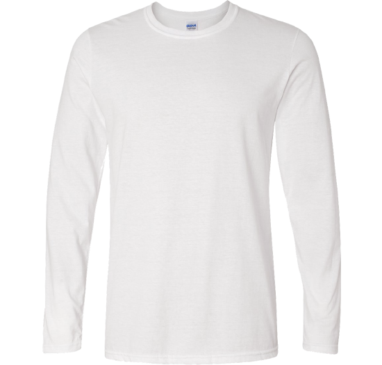 Long Sleeve Crew Neck T Shirt Png Image (white, lavender)