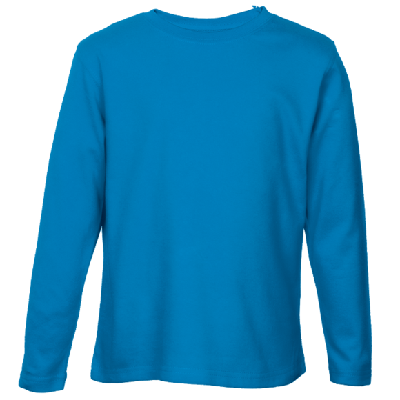 Long Sleeve Crew Neck T Shirt Png Transparent (black, teal)