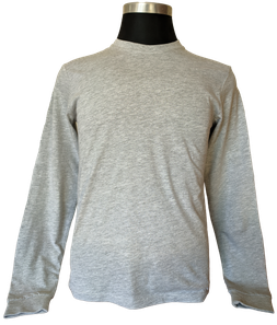 Long Sleeve Crew Neck T Shirt Transparent Png (silver, black)