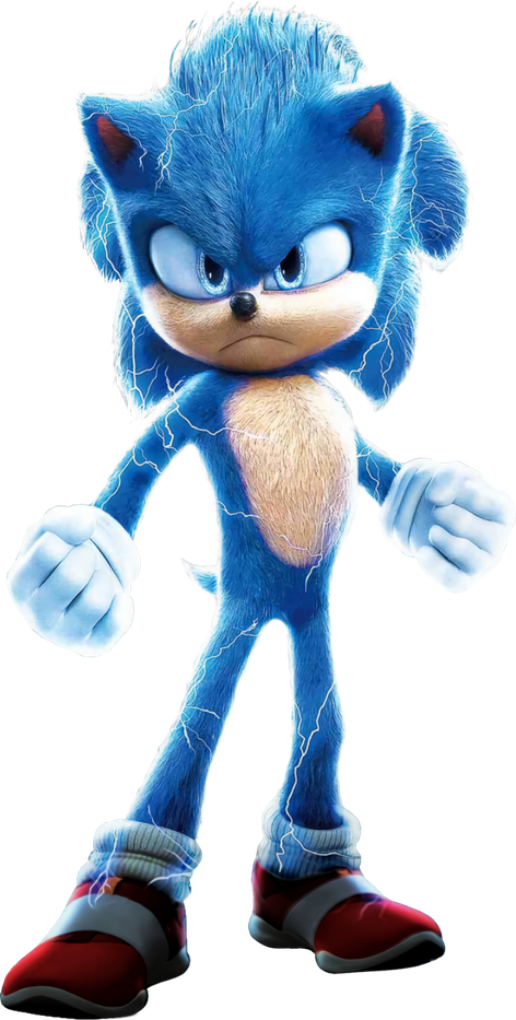 Sonic The Hedgehog Movie 2020 Png Isolated Image (black, white)