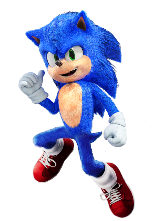 Sonic The Hedgehog Movie 2020 Png Isolated Photo (black, white)