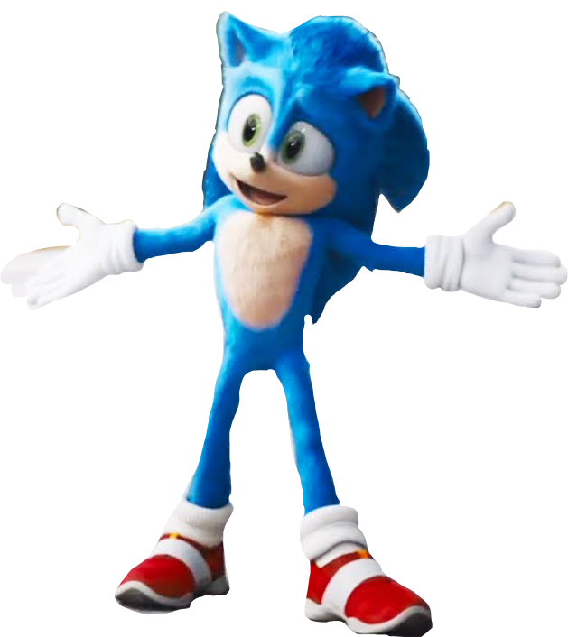 Sonic The Hedgehog Movie 2020 Png Pic (black, white)