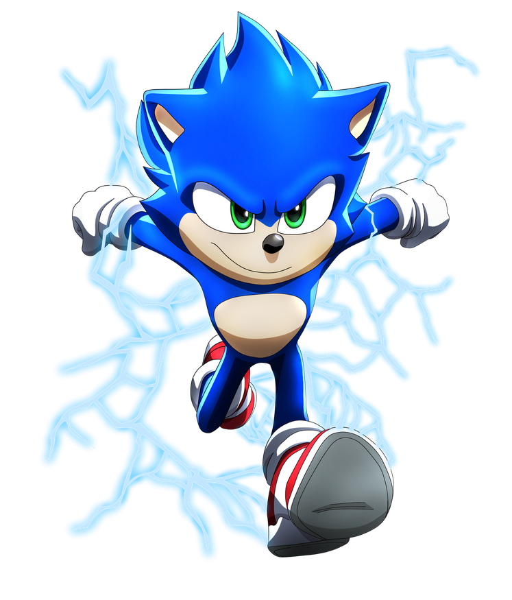 Sonic The Hedgehog Movie 2020 Transparent Png (black, greenish blue, blue, white)