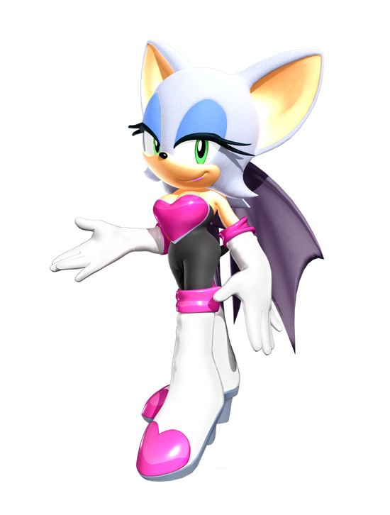 Sonic X Rouge The Bat Anime Png File (black, lavender, white)