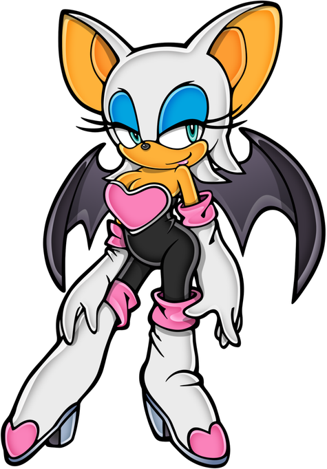 Sonic X Rouge The Bat Anime Png Image (black, lavender, violet, orange)