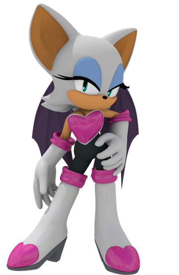 Sonic X Rouge The Bat Anime Png Transparent Image (black, indigo, silver)