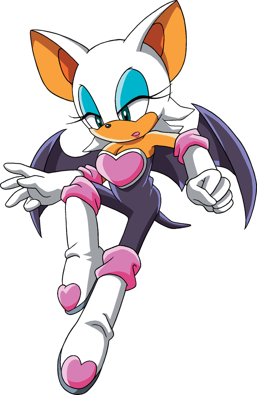 Sonic X Rouge The Bat Series Transparent Png (white, black, orange, indigo, plum)