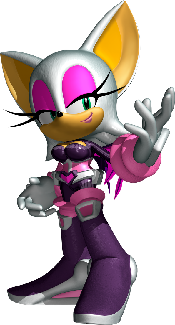 Sonic X Rouge The Bat Transparent Background (black, indigo, white, gray)