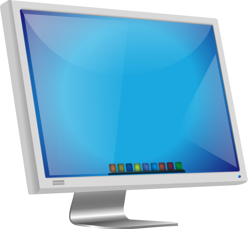 Monitor Png Clipart (black, silver, greenish blue)