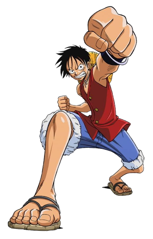 Monkey D Luffy Png Image (black, maroon, salmon)