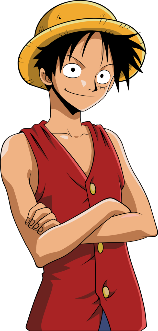 Monkey D Luffy Png Pic (black, maroon, salmon)